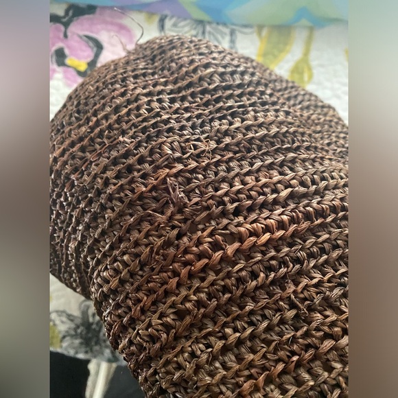 Helen Kaminski Australia 100% raffia Brown Sling woven bucket bag single strap - Picture 8 of 9